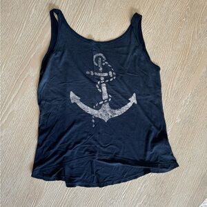 Sol Ángeles Anchor High Low Navy Tank Top, Small